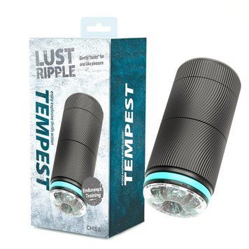 Мастурбатор для мужчин с вибрацией прозрачного цвета Chisa Lust Ripple Tempest, Черный - 1