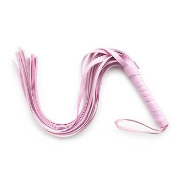 Плетіти з рукояткою для рольових ігор Flirt Whip Bound Leather рожева - фото товару 1