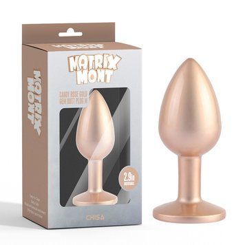 Анальна пробка із кристалом кольору рожевого золота Chisa Candy Gem Butt Plug розмір Medium - фото товару 1