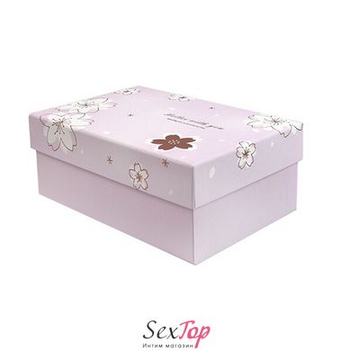 Подарункова коробка з квітами рожева, L - 28.5х21.5х11 см SO5479 фото