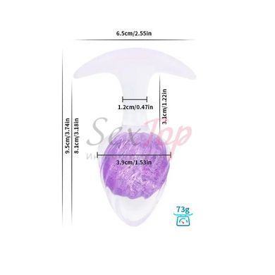 Анальна пробка Liebe Seele Icecream-shaped Crystal Anal Plug - Purple Medium - фото товару 2