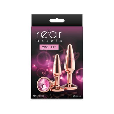 Набор анальных пробок NS Novelties Rear Assets - Tapered Trainer Kit - Rose Gold - Pink &mdash;  фото товара 3