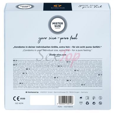 Презервативи Mister Size - pure feel - 57 (36 condoms), товщина 0,05 мм - фото товару 3