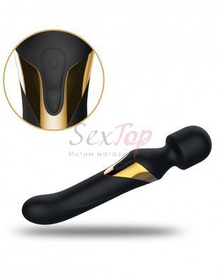 Вібромасажер 2в1 Dorcel Dual Orgasms Gold класичний масажер і вібратор з перлинним масажем - фото товару 3