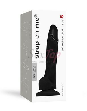 Реалистичный фаллоимитатор Strap-On-Me SOFT REALISTIC DILDO Black - Size S &mdash;  фото товара 3
