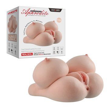 Real Deal Vagina& Ass and Breasts Silicone Masturbator- Aphrodite, Телесный - 1
