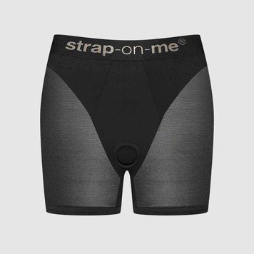 Шорти з фіксацією ділдо Strap-On-Me Harness Lingerie Halo - M - Black,  - 1