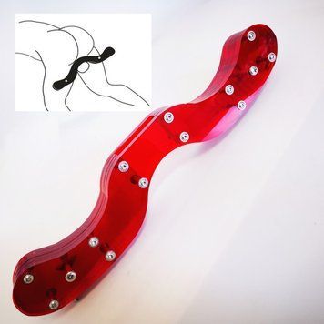 Фиксатор для мошонки БДСМ из акрила красного цвета Bdsm4u, Красный - 1