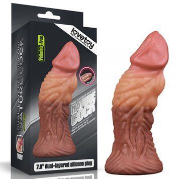 Фаллоимитатор реалистичный силиконовый Love Toy, Коричневый - 1