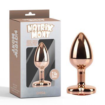 Анальна пробка із кристалом у формі серця кольору рожевого золота Chisa Heart Butt Plug розмір Small - фото товару 1