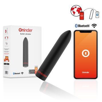 Смарт вибропуля для клитора черная Oninder Berlin Bullet Vibrator 9 Modes Free App, Черный - 1