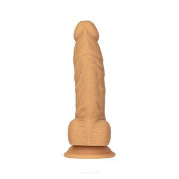 Фаллоимитатор ADDICTION Dual Density Silicone Dildo Caramel 8&Prime;, присоска, диаметр 4,3 см, вибропуля,  - 1