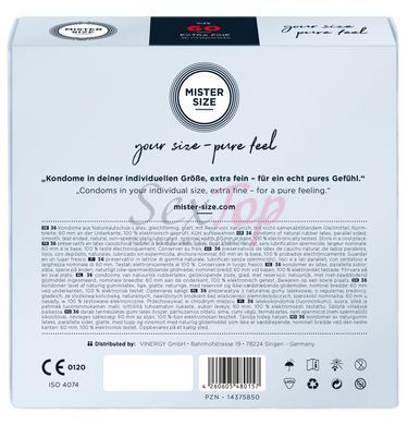 Презервативы Mister Size - pure feel - 60 (36 condoms), толщина 0,05 мм &mdash;  фото товара 3