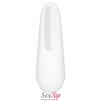 Вакуумный клиторальный стимулятор Satisfyer Curvy 1+ White с управлением через интернет SO3781 фото