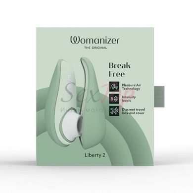 Вакуумний кліторальний стимулятор Womanizer Liberty 2 Sage - фото товару 10