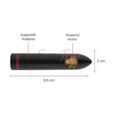 Смарт віброкуль для клітора чорний Oninder Berlin Bullet Vibrator 9 Modes Free App - фото товару 7