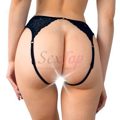 Мереживні трусики з відкритим доступом Art of Sex - Mia, розмір L-2XL, Чорний - фото товару 2
