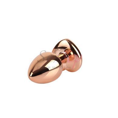 Анальна пробка із кристалом у формі серця кольору рожевого золота Chisa Heart Butt Plug розмір Small - фото товару 4