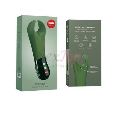 Вібратор для пеніса Fun Factory MANTA moss green/black, підходить для парних ігор - фото товару 6