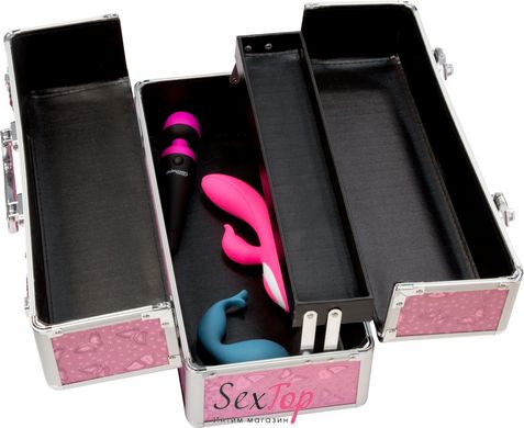 Великий кейс для зберігання секс-іграшок BMS Factory Large Lokable Vibrator Case Pink, кодовий замок SO8900 фото