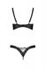 Комплект из экокожи Passion Celine Bikini 4XL/5XL black, открытый бра, стринги со шнуровкой SO7057 фото 4