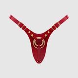 Трусики для страпона Strap-On-Me Leatherette Harness Fabulous - One Size - Red Glossy &mdash;  фото товара 1