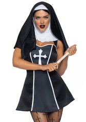 Костюм монашки Leg Avenue Naughty Nun XS, платье, головной убор SO8549 фото