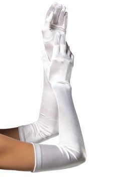 Длинные перчатки Leg Avenue Extra Long Satin Gloves white,  - 1