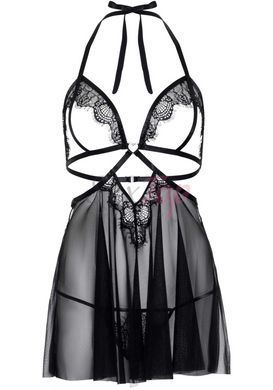 Пеньюар Leg Avenue Lace and mesh babydoll & panty Black M &mdash;  фото товара 3