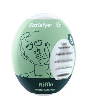 Самосмазывающийся мастурбатор-яйцо Satisfyer Masturbator Egg Riffle, одноразовый, не требует смазки, Белый - 1