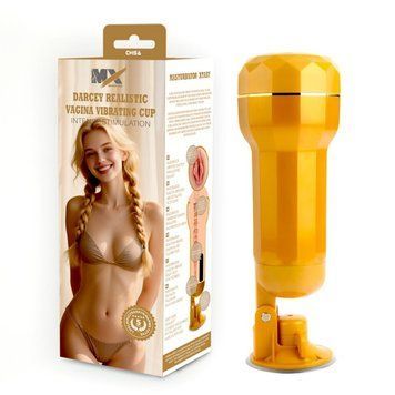Мастурбатор для мужчин Вагина в колбе и на присоске с вибрацией Chisa Darcey Realistic Vagina Cup, Телесный - 1