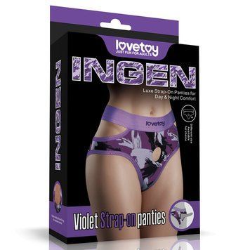 Трусики для страпону фіолетового кольору Lovetoy Strap-on Panties розміри S/SX, Фиолетовый - 1