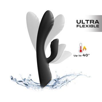 Вібратор-кролик з підігрівом Dorcel FLEXI RABBIT, Черный - 1