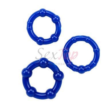 Синие эрекционные кольца Chisa Beaded Cock Rings &mdash;  фото товара 2