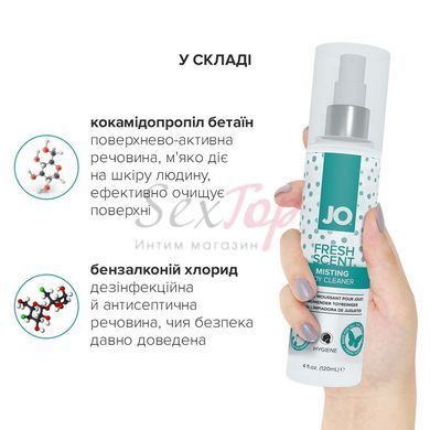 Чистящее средство System JO Fresh Scent Misting Toy Cleaner (120 мл) с ароматом свежести &mdash;  фото товара 4
