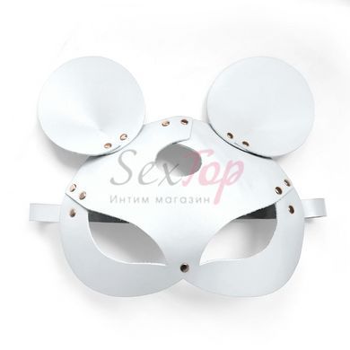 Шкіряна маска мишки Art of Sex - Mouse Mask, колір Білий - фото товару 3