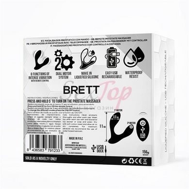 Brett Prostate Massager Remote Control Usb Liquid Silicone &mdash;  фото товара 3