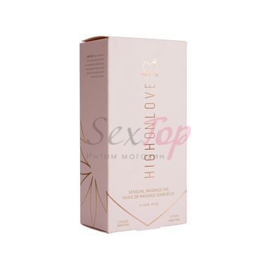 Масажна олія HighOnLove Massage Oil - Lychee Martini (120 мл) з маслом насіння конопель - фото товару 3
