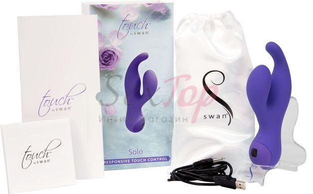 Вібратор-кролик з сенсорним управлінням Touch by SWAN - Solo Purple, глибока вібрація, для точки G - фото товару 6