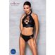 Комплект из эко-кожи Nancy Bikini black S/M - Passion, бра и трусики с имитацией шнуровки SO5368 фото 3