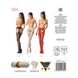 Эротические колготки-бодистокинг Passion S005 red, имитация чулок и пояса для чулок PSS005R фото 5
