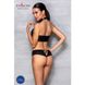Комплект из эко-кожи Nancy Bikini black S/M - Passion, бра и трусики с имитацией шнуровки SO5368 фото 4