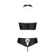 Комплект из эко-кожи Nancy Bikini black S/M - Passion, бра и трусики с имитацией шнуровки SO5368 фото 6