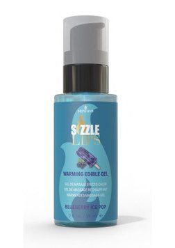 Зігрівальний масажний гель Sensuva Sizzle Lips Blueberry Ice Pop (59 мл), без цукру, їстівний,  - 1