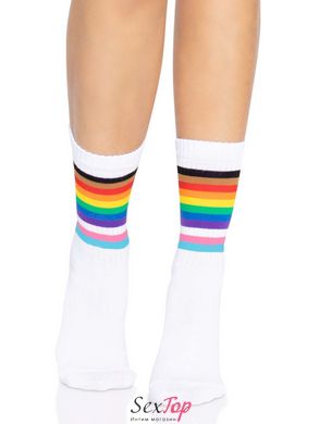 Шкарпетки жіночі в смужку Leg Avenue Pride crew socks Rainbow, 37–43 розмір SO8584 фото