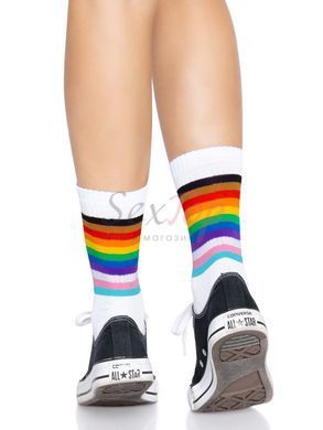 Шкарпетки жіночі в смужку Leg Avenue Pride crew socks Rainbow, 37&ndash;43 розмір - фото товару 4