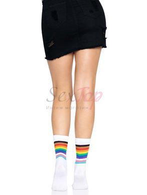 Шкарпетки жіночі в смужку Leg Avenue Pride crew socks Rainbow, 37&ndash;43 розмір - фото товару 6