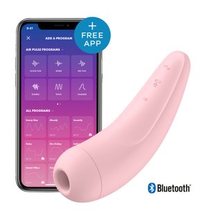 Вакуумный клиторальный стимулятор Satisfyer Curvy 2+ Pink с управлением через интернет SO3782 фото