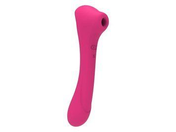 Вибратор и вакуумный клиторальный стимулятор 2-в-1 Alive Quiver Magenta Pink обновленная модель,  - 1