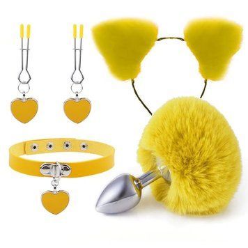 Желтый нежный бдсм комплект Fur Sexy Kit, Жовтий - 1